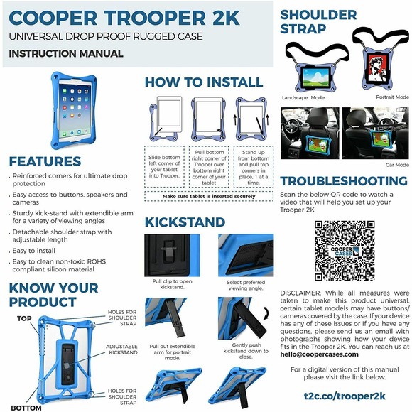 Cooper Trooper 2K Rugged Case for Acer Iconia Tab 10 A3-A30 | Tough Bumper Prote - Picture 8 of 11
